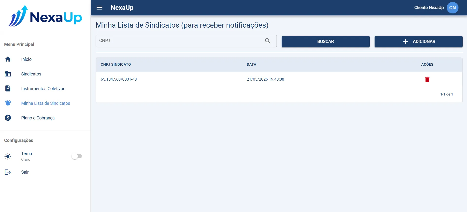 Captura das notificações ou alertas no NexaUp